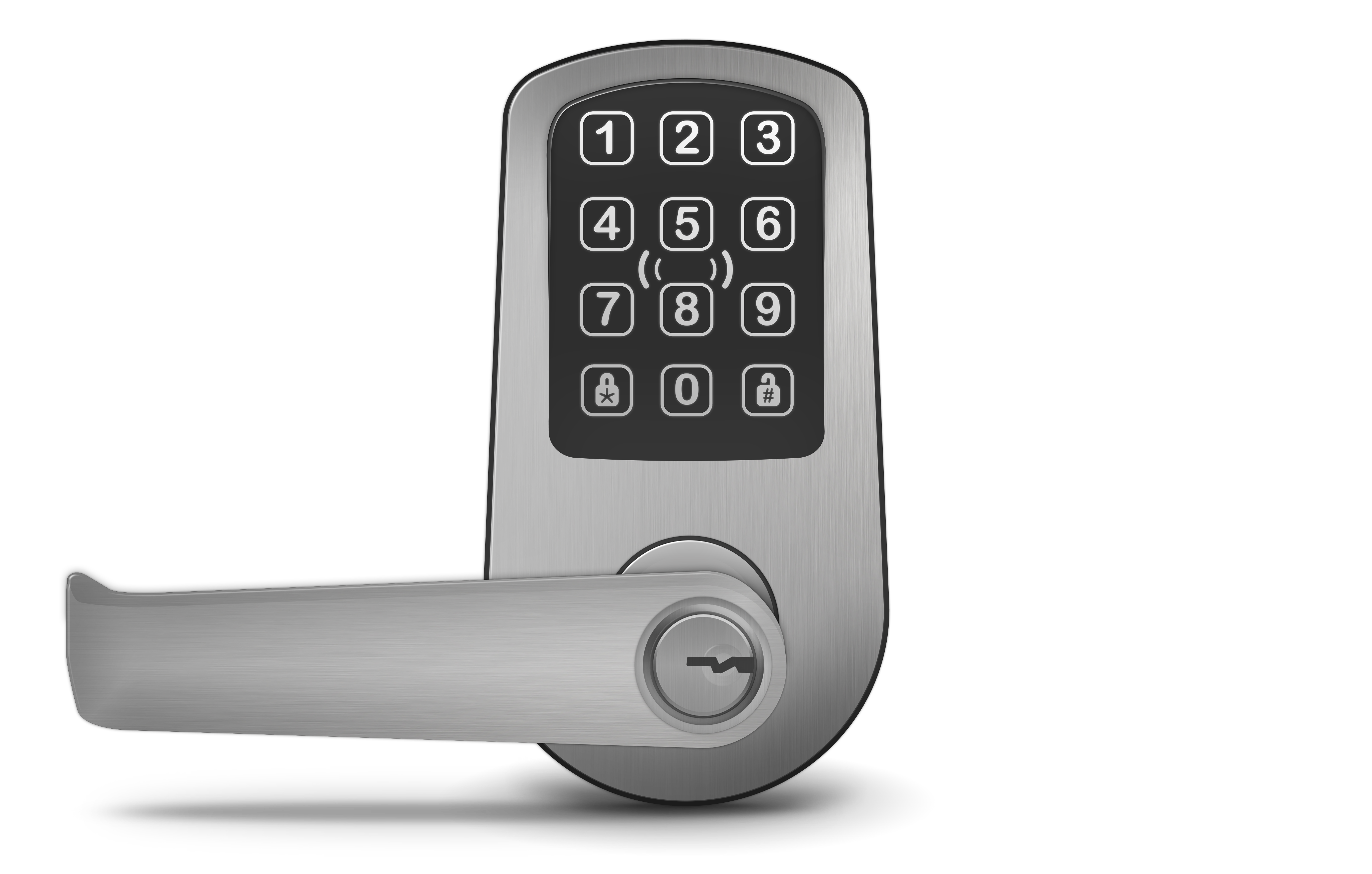 Red Cylindrical Reader Satin Chrome Keypad.png